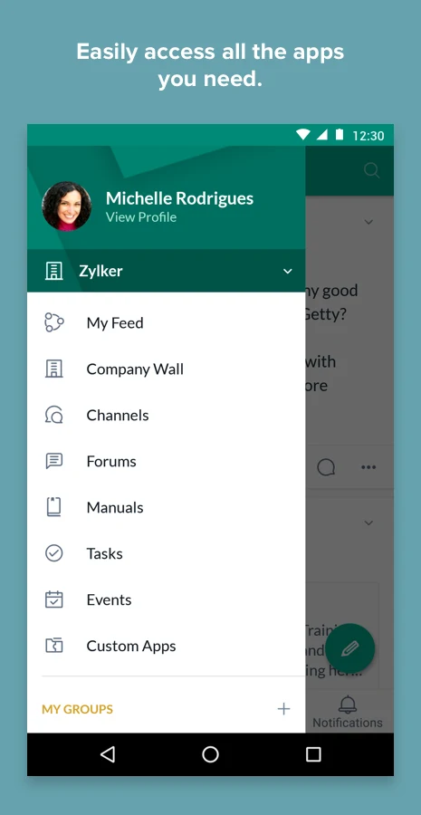 Zoho Connect screenshot